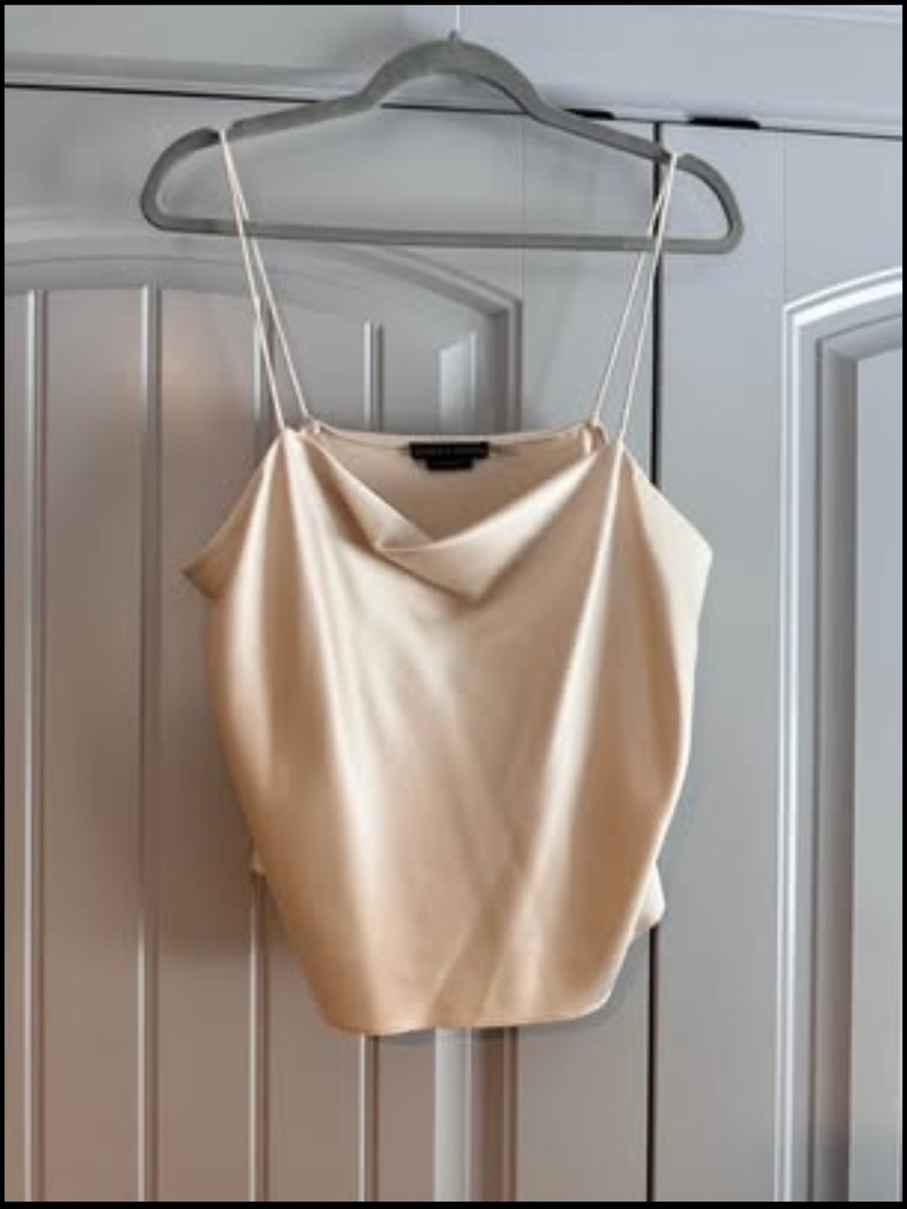 Alice + Olivia Satin Cowl Neck Camisole - Beige